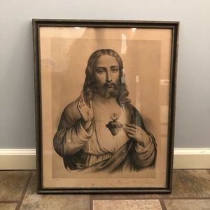 Sacred Heart of Jesus framed print by Grellet